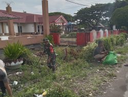 Babinsa Koramil 1407-01/Ajangale, dan Masyarakat Melaksanakan Kegiatan Kerja Bakti