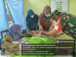 Babinsa Koramil 1407-18/Kajuara Laksanakan Pendampingan Posyandu Untuk Pencegahan Stunting Di Desa Gona